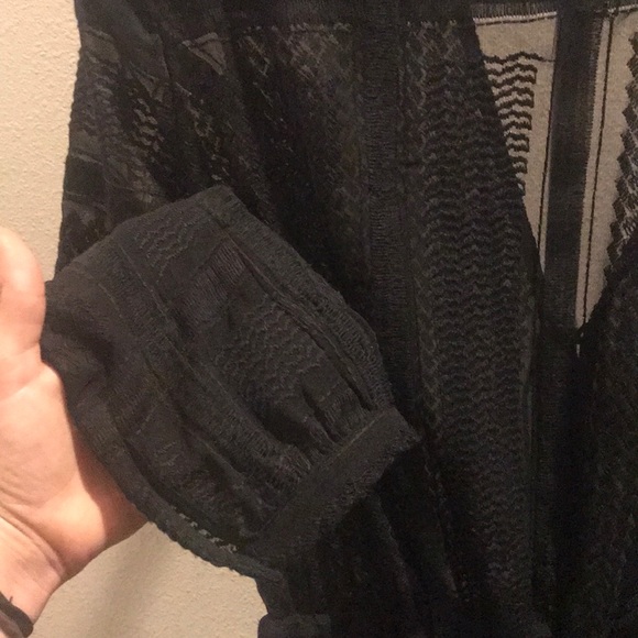 The Jetset Diaries Black Lace Up Frayed Romper S - Picture 8 of 8